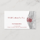 シック・ライフ・コーチQRコード画像ギフト証明書 ロイヤリティカード (正面)