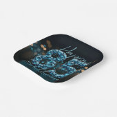 シック・ラグジュアリーサファイアブルー&ブラック85誕生日 ペーパープレート (傾斜あり)