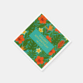 シック・ラッシュ・トロピカルフローラルアウ（ハワイ式宴会）誕生日パーティー スタンダードカクテルナプキン (角)