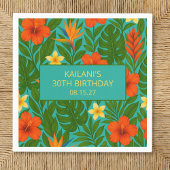 シック・ラッシュ・トロピカルフローラルアウ（ハワイ式宴会）誕生日パーティー スタンダードカクテルナプキン