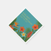 シック・ラッシュ・トロピカルフローラルアウ（ハワイ式宴会）誕生日パーティー スタンダードカクテルナプキン (角)