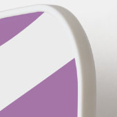 シック・ラベンダーストライプ薄紫ストライプのパーソナライズされた ピックルボールラケット (左詳細)