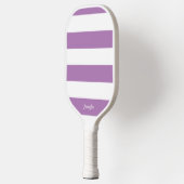 シック・ラベンダーストライプ薄紫ストライプのパーソナライズされた ピックルボールラケット (左)
