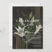 シック・リリーお祝い・オブ・ライフ葬儀メモリアル 招待状 (正面)