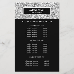 シック・ルクセンシルバーグリッターサロン価格とサービス チラシ