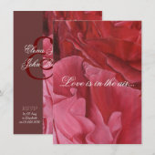 シック·レエレガントッド·バラの結婚式の招待 招待状 (正面/裏面)