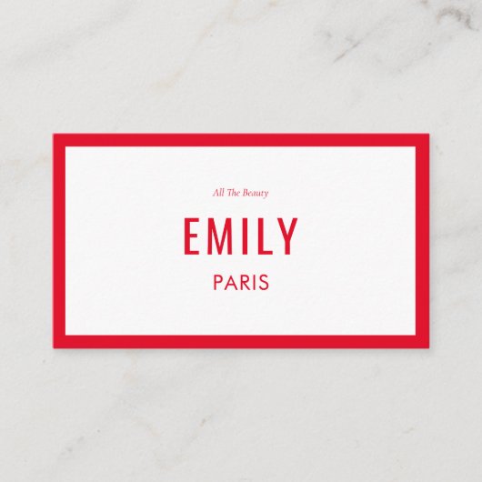 シック・レッド・ファッション・スタイリスト/美しい・ビジネス・カード 名刺 (正面)