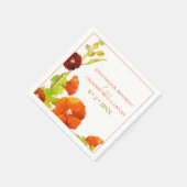 シック・レッド・ホリホックスフローラ結婚ズ スタンダードカクテルナプキン (角)