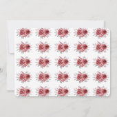 シック・レッド・マルーングリーンリーフローラ40th Birthday 招待状 (裏面)