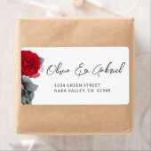 シック・レッド・ローズ。ブルゴーニュ結婚の出荷ラベル ラベル (インサイチュ)