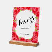 シック・レッド・ローゼスブライダルシャワーウィーズ アクリルサイン (傾斜)