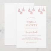 シック・ロマンチックフローラブライダルシャワー 招待状 (正面/裏面)