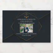 シック・ロースクール写真卒業パーティーミニ スパークリングワインラベル (シングルラベル)