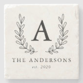 シック・ローレルモノグラム ストーンコースター (正面)