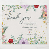 シック・ワイルドフラワー結婚ズフローラの皆様のお願い スパークリングワインラベル (シングルラベル)