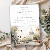 シック・ワシントンDCウォーター結婚カラー記念日 招待状