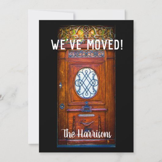 シック·ヴィンテージ·ドア·スクリプトを移モダン動しました 案内状 (正面)