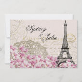 シック，ヴィンテージ，パリ，結婚式招待状 招待状 (正面)