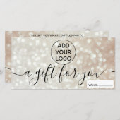 シック《写真》ぼけ味金ゴールドグリッターロゴギフト券 (正面/裏面)
