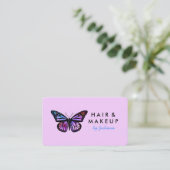 シック（昆虫）オオカバマダラ、モナークバタフエレガントォーターカラー薄紫 名刺 (スタンド正面)