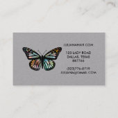 シック(昆虫)オオカバマダラ、モナークバタフエレガントォーターカラー 名刺 (裏面)