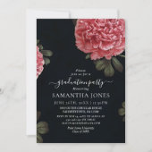シック・牡丹バラ卒業招待状テンプレート 招待状 (正面)