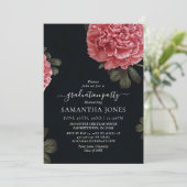 シック・牡丹バラ卒業招待状テンプレート 招待状 (スタンド正面)