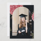 シック・牡丹バラ卒業招待状テンプレート 招待状 (裏面)