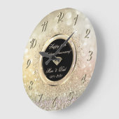シック·紙吹雪·《写真》ぼけ味50結婚周年記念 ラージ壁時計 (傾斜)