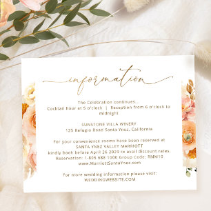 シック・結婚ピーチの詳細結婚ズ・インフォメーション エンクロージャーカード