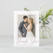 シック·結婚ムーブ·ウォーターカラー·フローラ写真 サンキューカード (スタンド正面)