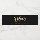 シック+金ゴールドスモダンクリプトイベントへようこそ ペットボトルラベル (シングルラベル)