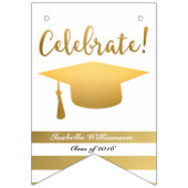 シック·金ゴールド卒業式20XX写真集 バンティングフラッグ (第1の旗)