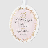シック·金ゴールド結婚したがパンデミックの写真のクリスマス オーナメント (正面)
