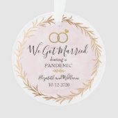 シック·金ゴールド結婚したがパンデミックの写真のクリスマス オーナメント (正面)
