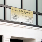 シック·金ゴールド·グリッターグラデーション·ロゴ大理石開いた状態 横断幕 (ビルの外側)