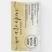 シック·金ゴールド·グリッターグラデーション·ロゴ大理石開いた状態 横断幕 (縦)