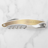 シック・金ゴールド・スクリプト・カリグラティ・金ゴールド結婚ズ ソムリエナイフ (裏面)