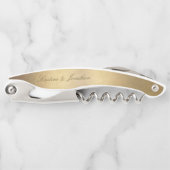 シック・金ゴールド・スクリプト・カリグラティ・金ゴールド結婚ズ ソムリエナイフ (正面)