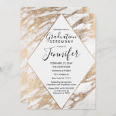 シック·金ゴールド·ホワモダンイト·マーブル卒業 招待状