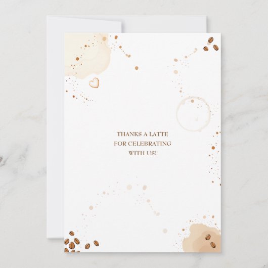 シックAベビーはコーヒーのブランチ赤ちゃんシャワーを醸造している 招待状 (裏面)