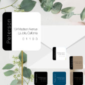 シックB/W差出人住所ラベル(サイドアクセント付) スクエアシール