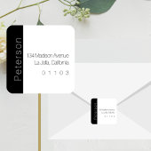 シックB/W差出人住所ラベル(サイドアクセント付) スクエアシール