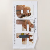 シックBFFフレンズ最高の引用文フォトコラージュ ビーチタオル (正面)