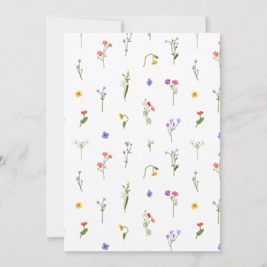 シックbohoフォトワイルドフラワーウェディング日付を保存 セーブザデート (裏面)