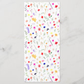 シックboho明るい野生の花庭園の結婚式 メニュー (裏面)