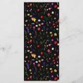 シックboho明るい野生の花庭園の結婚式 メニュー (裏面)