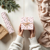 シックFaラハンドレタリングピンクフェスティバルホリー ラッピングペーパー