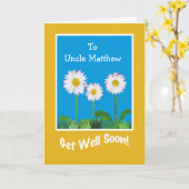 シックGet Well Card to Personalize、デイジー カード (黄色い花)