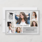 シックGRADキャップ&年 |つや消しシルバー | 5 – 写真 招待状 (正面)